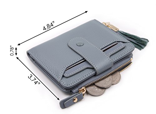 Zooeass Women's Rfid Mini Soft Leather Bifold Wallet With Id Window Card Sleeve Coin Purse(Blue) #TOP4