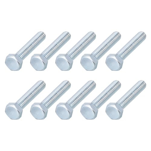 Image of METALLIXITY Hex Bolts (5 /16-24x2) 10Pcs, Carbon Steel Zinc Plated Fully Threaded, UNF Fine Thread Hex Head Screw Bolt - for Furniture Repair, Silver