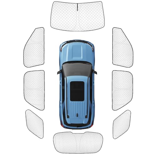 Image of KMF 7 Pack Car Window Sun Shade for Ford Explorer 2020-2022 2023, Upgrade Thicken Full Side /Rear Windshield Foldable Sun Visor for Camping /Baby UV Block and Privacy Protect