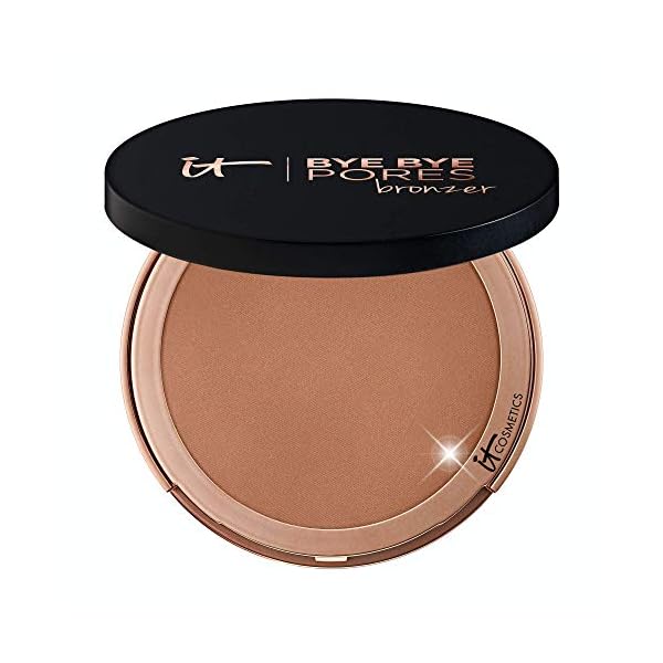 IT-Cosmetics-Bye-Bye-Pores-Bronzer-Instant-Sun-Kissed-Glow-Diffuses-the-Look-of-Pores-Imperfections-With-Coconut-Extract-Anti-Aging-Collagen-Hyaluronic-Acid-Peptides-03-oz IT Cosmetics Bye Bye Pores Anti-Aging Bronzer, Diffuses Look of Pores + Fine Lines, Sun-Kissed Glow Face Makeup Powder, Oil-Free, Talc-Free, With Hyaluronic Acid â Universal Shade, 0.3 oz