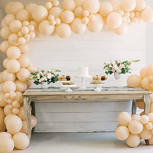 Image of Retro Cream Beige Balloon Kit 50 pcs for Birthday,Anniversary, Welcome Baby, Baby Shower, Aesthetic Boho Theme Party Decoration