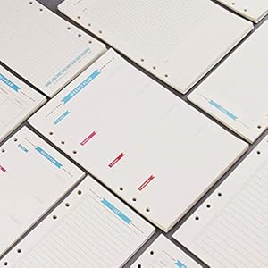 Gadpiparty A5 Refill Papier, 6- ringen Binder Papieren Vulling, Notebook Inserts Vullingen Lose- Blad Binder Papier voor…