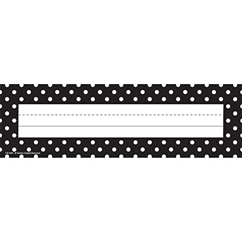 Teacher Created Resources Black Polka Dots Name Plates (4001) Small
