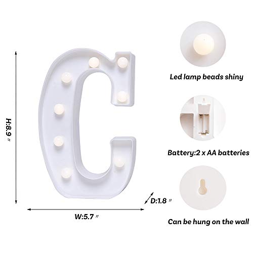 Focux Led Letter Lights Alphabet Light Up Sign For Night Light Home Party Birthday Wedding Bar Decoration (C) #TOP2