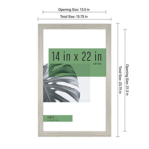 MCS Studio Gallery 14x22 Poster Frame Gray Woodgrain, Vertical & Horizontal Wall Hanging Large Picture Frame for Photos, Posters & Art Prints (1-Pack)