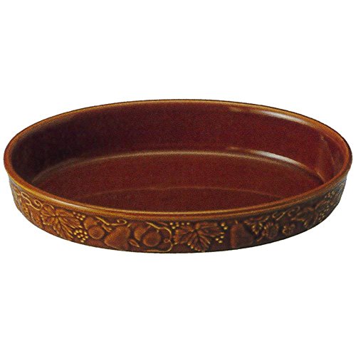 CtoC JAPAN Select 14-13061/2-97660 Gratin Dish, Brown, 3 People, 10.4 x 7.1 x 1.7 inches (26.3 x 18 x 4.3 cm), 33.1 fl oz (1,100 cc), Microwave and Oven Safe
