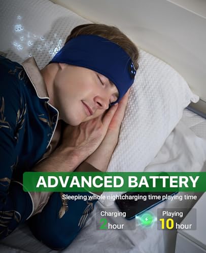 Fulext Fones de ouvido para dormir, faixa de cabeça esportiva, feminina, masculina, esportiva, com a