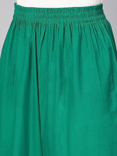 Image of Go Gazab - Stylish Women's Palazzo: Trendy Rayon Solid Color Ethnic Wear Palazzo
