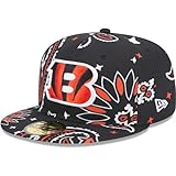 New Era Men's Black Cincinnati Bengals Paisley 59FIFTY Fitted Hat
