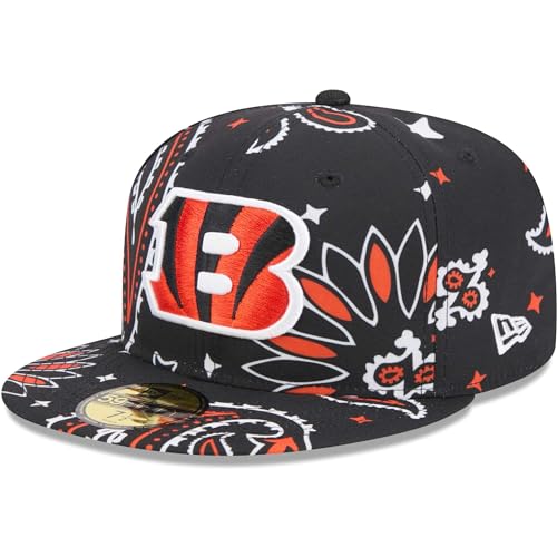 New Era Men's Black Cincinnati Bengals Paisley 59FIFTY Fitted Hat