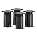 Produktbild sossai® Design-Möbelfüße MFR1 | höhenverstellbar | 4er Set | Rund-Profil - Ø 40 mm | Farbe: Schwarz Matt | Höhe: 60mm (+20mm) | Hochwertige Holzschrauben inklusive