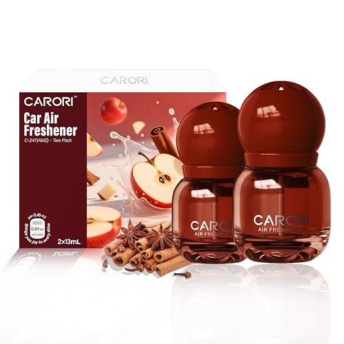 Image of Carori Cute Car Air Freshener 2 Pack, Lightbulb-Shaped Car Fresheners, Automotive Vent Clip, Long Lasting Scent, Essential Oils, Cute Car Accessories for Women (Apple Cinnamon)