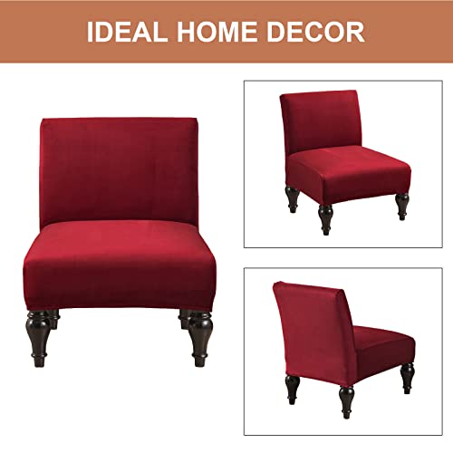 Image of Eco-Ancheng Armless Chair Slipcover Removable Armless Accent Chairs Covers Washable Armless Slipper Chair Slipcover Printed Armless Chair Furniture Protector Covers for Living Dining Room Hotel