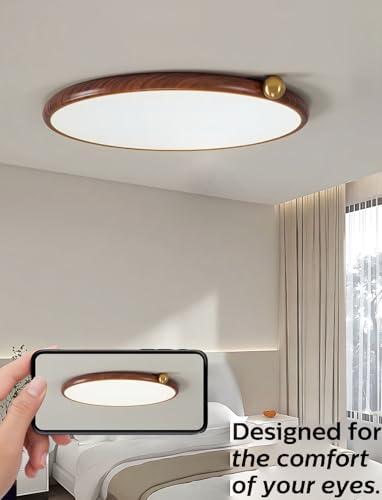 Plafonnier LED télécommande luminaire rond moderne à intensité variable design fin 50cm - 3
