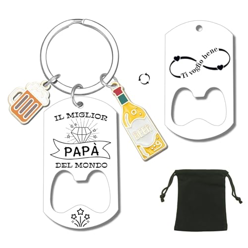 ZYMGUO Papà Portachiavi - Migliore papà del Mondo - Idea Regalo Festa del papà Regalo Compleanno Natale Regalo Papà (papa)
