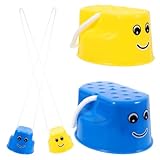 Toyvian Lot De 2 Paires D'Échasses Parent-Enfant pour La Maternelle Pas À Pas en Plastiq...