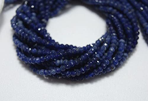 Perles Sodalite Rondelle de qualité gemme supérieure en 3 mm pour colliers et bracelets de luxe