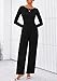 PRETTYGARDEN One Piece Jumpsuits for Women Dressy Casual Long Sleeve Crewneck Wide Leg Overalls Rompers Fall Outfits 2025 (Black, L)