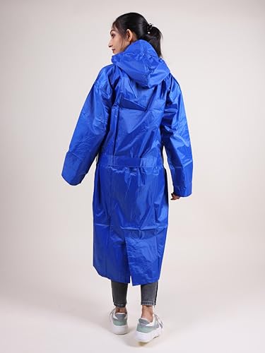 Image of Rupa Rainsuit Women Waterproof PVC Raincoat with Hood & Carry Bag | Lightweight Rainwear for Women with Front Zip | Solid Color | Standard Length | Pack of 1
