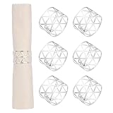 Davifina Napkin Rings Set of 6, Hollow Out Napkin Rings Holder for Halloween Christmas Wedding Dinni