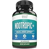 Envy Nutrition Nootropic+ Supplement - Brain and Mood Support with Improved Memory, Focus, Energy, Creativity & Motivation - 30 Count