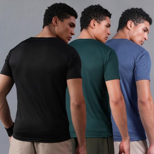 Image of CHKOKKO Gym T Shirts for Men Workout Activewear Solid Quick Dry Sports Tshirt for man Breathable Lightweight Half Sleeve Regular Fit Round Neck Running Boys T Shirt