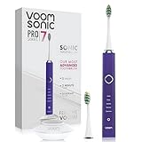 Voom Sonic Cepillo de dientes eléctrico Pro 7 para adultos, cepillo de dientes eléctrico Sonicare con 40000 VPM con 5 modos de limpieza profunda, cepillos de dientes recargables de carga rápida 4
