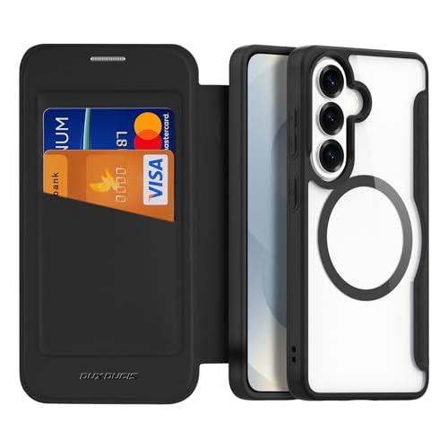DUX DUCIS Coque pour Samsung Galaxy S26 Plus, [Compatible avec Magsafe] [RFID Blocage] Housse de Protection Antichoc Translucide Magnétique en Cuir PU Premium...