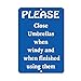 Please Close Umbrellas When Windy When Finished Using Them Vinyl Sticker Decal 8