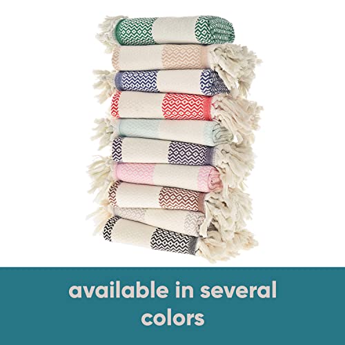 Sea Me At Home 2 Pack Decorative Turkish Hand Towels For Bathroom With Bohemian Design, 100% Turkish Cotton Farmhouse Boho Kitchen Tea Towel Set 14 X 29 Inches (Navy) #TOP7
