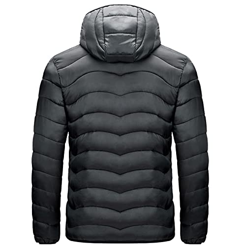 MYNKYLL Casaco masculino de outono e inverno para lazer plus size leve com zíper bolso removível de