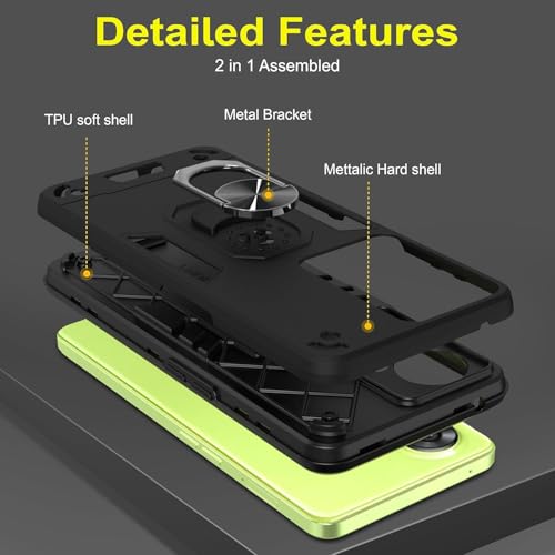 Image of NDCOM for OnePlus Nord CE 3 Lite 5G Back Cover, Mobile Cover OnePlus Nord CE 3 Lite 5G, Durable and Stylish OnePlus Nord CE3 Lite 5G Back Cover Ring Holder Case