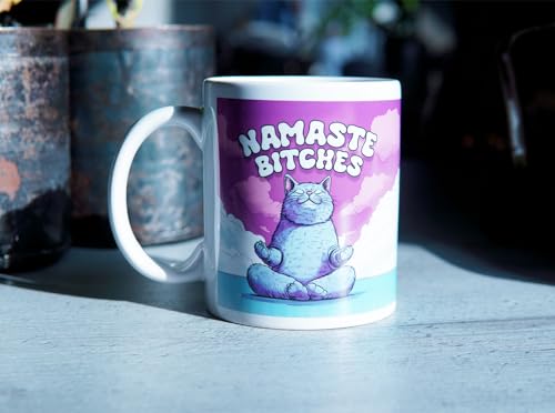 Reactive Brands MUGEMS Namaste Bitches Mug, Funny Yoga Cup, White, Funny - Image 2