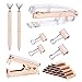 icyant Juego de grapadoras de oro rosa, kit de accesorios de escritorio, grapadora de acrílico transparente para escritorio, bolígrafos, quitagrapas, clips para carpetas y 1000 grapas para el hogar