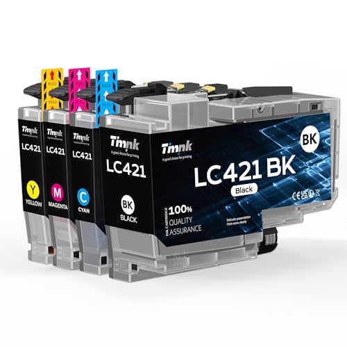 Timink LC 421 LC421XL Wkłady atramentowe kompatybilne z Brother LC421 LC 421XL do drukarki Brother MFC-J1010DW DCP-J1140DW DCP-J1050DW (4 sztuki)