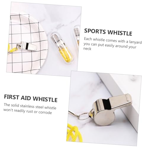 12 Silbatos Deportivos de Acero Inoxidable con Cordón miniatura 7