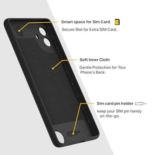 Image of Outlouders Bumper Case for CMF by Nothing Phone 1 5G | Full Camera Protection | TPU Soft Flexible Shockproof Back Cover (Black)