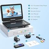 ieGeek 12.5" Portable DVD Player with 10.5" HD Swivel Screen, 5 Hrs Battery, Car Travel DVD Players for Kids & Elderly, Region Free, Support Sync TV/USB/SD Card/Earphone/Multiple Disc Formats, Black - Image 9