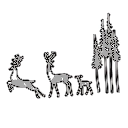 HAPINARY 2piezas Molde De Cuchillo De Alce y Árbol De Navidad Troqueles Metálicos De Relieve Plantillas Diy Para Manualidades y Repujado