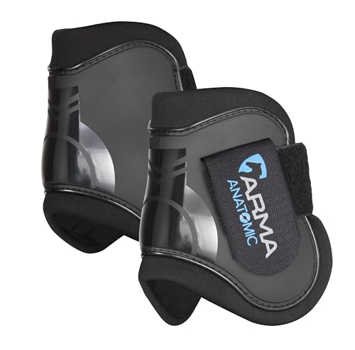 Image of Shires ARMA Rear Fetlock Boots #1891 Black /Green /Cob /Full