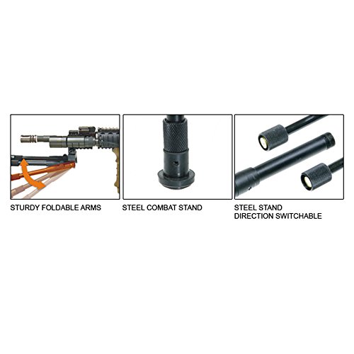 Utg Shooter's Swat Bipod, Rubber Feet, Height 6.2"-6.7" , Black #TOP3