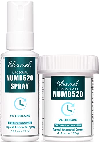 Ebanel Bundle Of Lidocaine Numbing Spray, And Topical Numbing Cream 4.4 Oz #TOP6