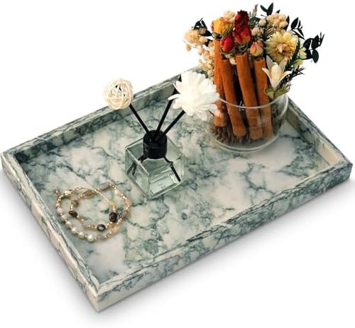 Marble Bathroom Tray,Pure Natural Vanity Tray,Marble Tray for Kit...