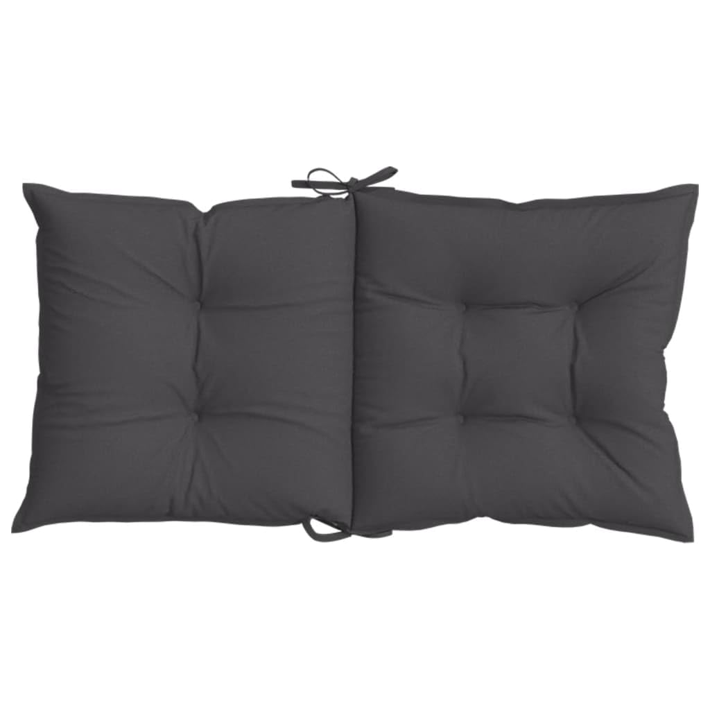 Cuscini Sedia Schiena Bassa 4 pz Antracite Mélange 100x50x7 cm con Imbottitura Morbida, Design Antiscivolo, Fascia Elastico e Laccetti, per Giardino, Ufficio, Interno