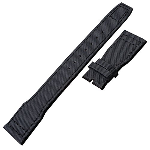 Correa de cuero de lona negra de 22 mm compatible con reloj piloto Big Top Gun Cover