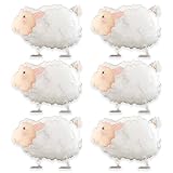 6pcs Sheep Walking Farm Animal Balloons White Sheeps Balloons for Kids Birthday Party Farm Theme Decorations