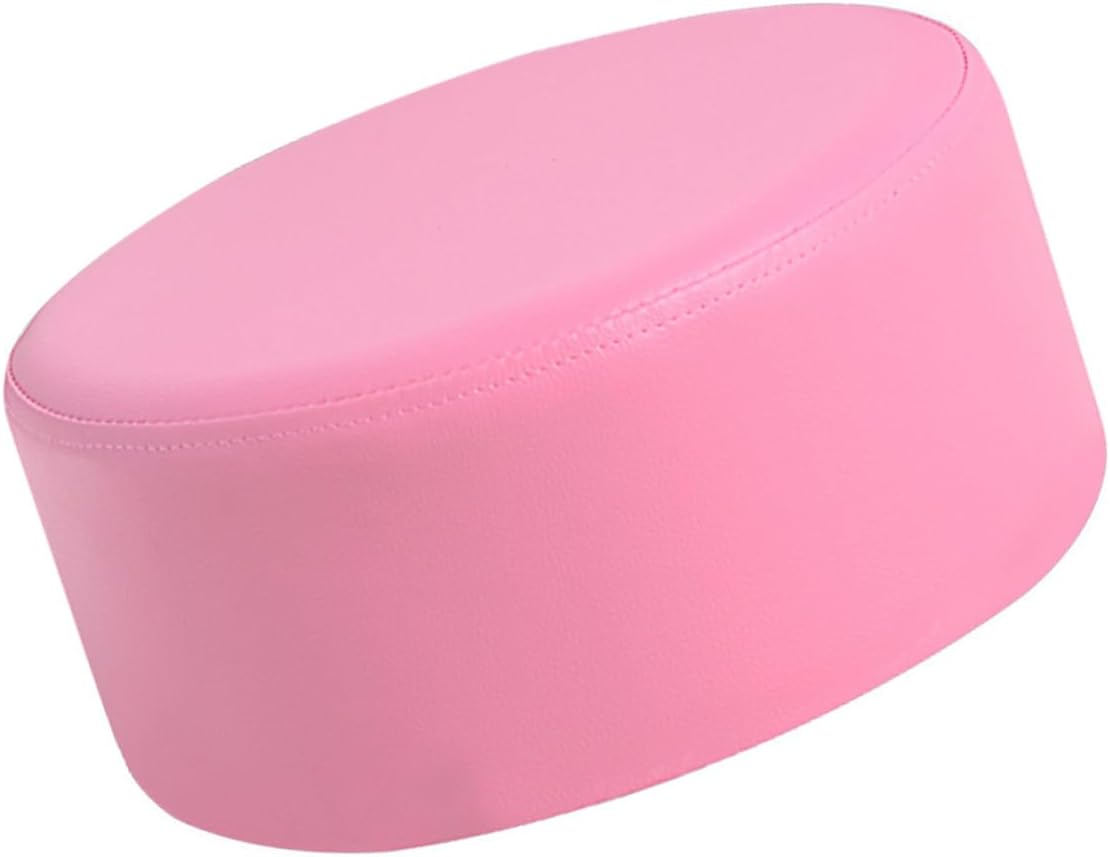 POPETPOP Pu Stool Lightweight Non-Slip Pink Small Round Footstool 28x28x13cm for ’s Bedroom and Playroom Seating
