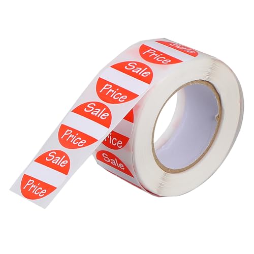 Yardwe Etiquetas Adhesivas Redondas de Papel Resistentes para Precios de Venta en Supermercado 1 Rollo de Pegatinas Duraderas para Mostrar Precios Etiquetas para Tienda Minorista