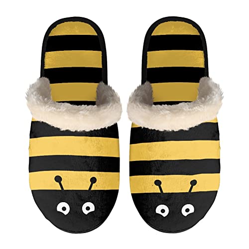 Bee Cute Print Women's House Slippers Indoor, Lightweight Soft Cozy Home Slippers for Women