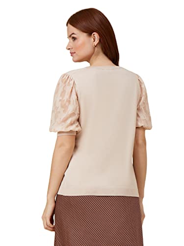 Image of Adrianna Papell Women's 3 /4 Floral Burnout Sleeve V-Neck Sweater